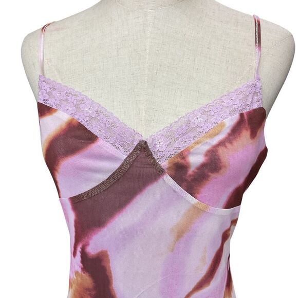 BP Nordstrom Womens Purple Mineral Abstract Lace Cami Mesh Mini Dress Size M NWT - Picture 3 of 9